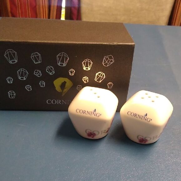 Corning White Salt and Pepper Shakers - Picture 1 of 9